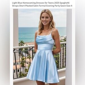 Light Blue Spaghetti Strap Dress